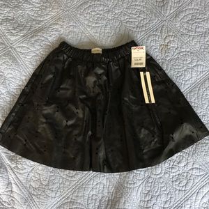 Black cut out skater skirt
